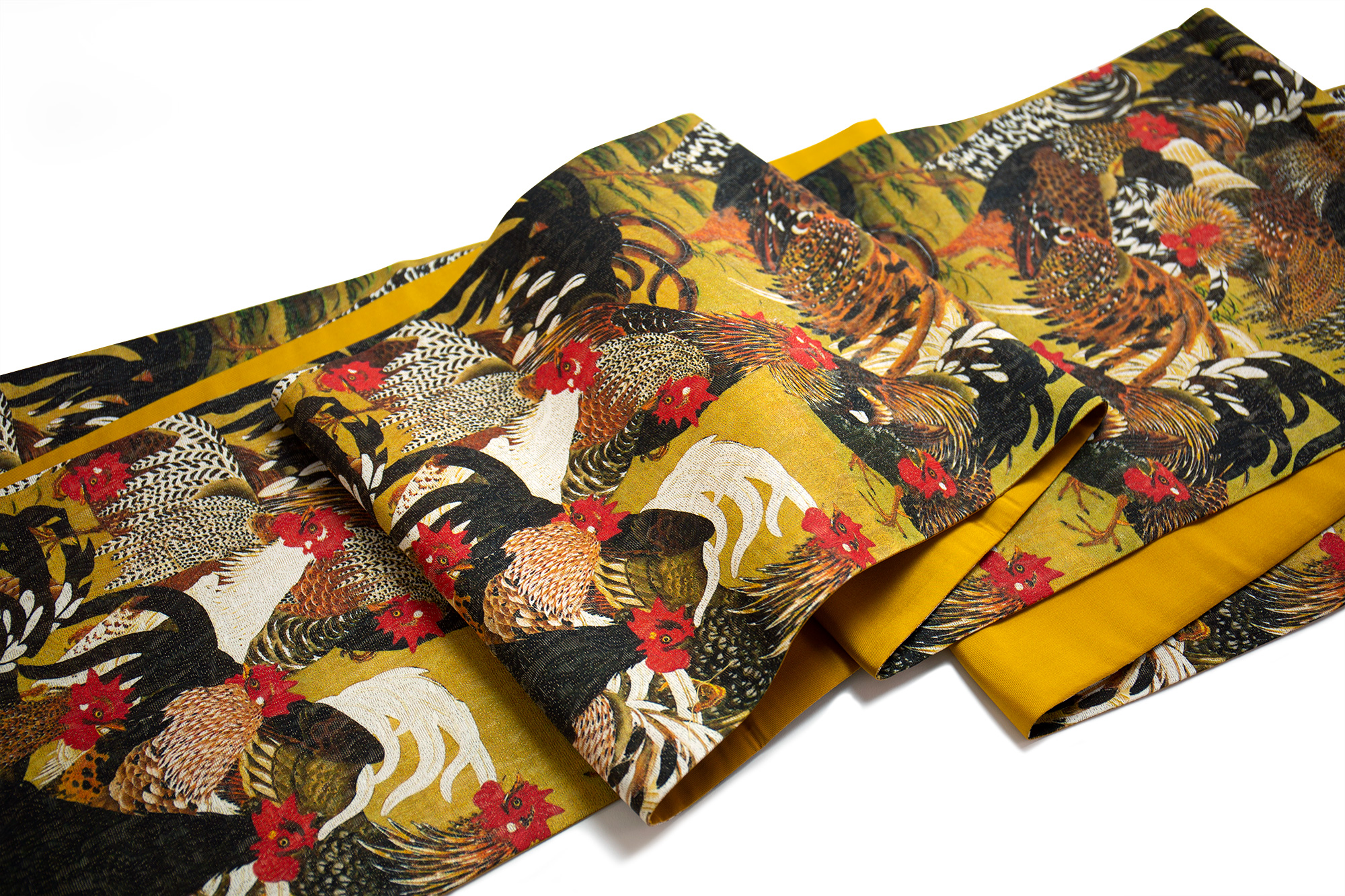 伊藤若冲 群鶏|西陣織の帯、京都の専門店、織匠さかい